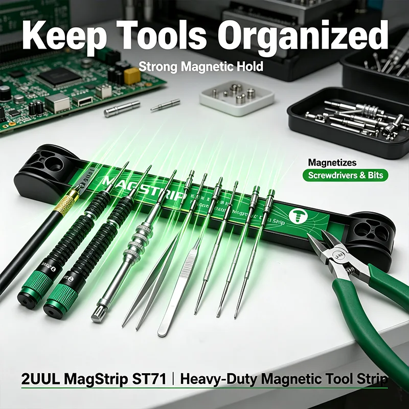 2UUL ST71 MagStrip Heavy Duty Magnetic Tool Strip Wall Mount Magnet Tool Holder For Phone Repair Tools Storage Organizer Rack