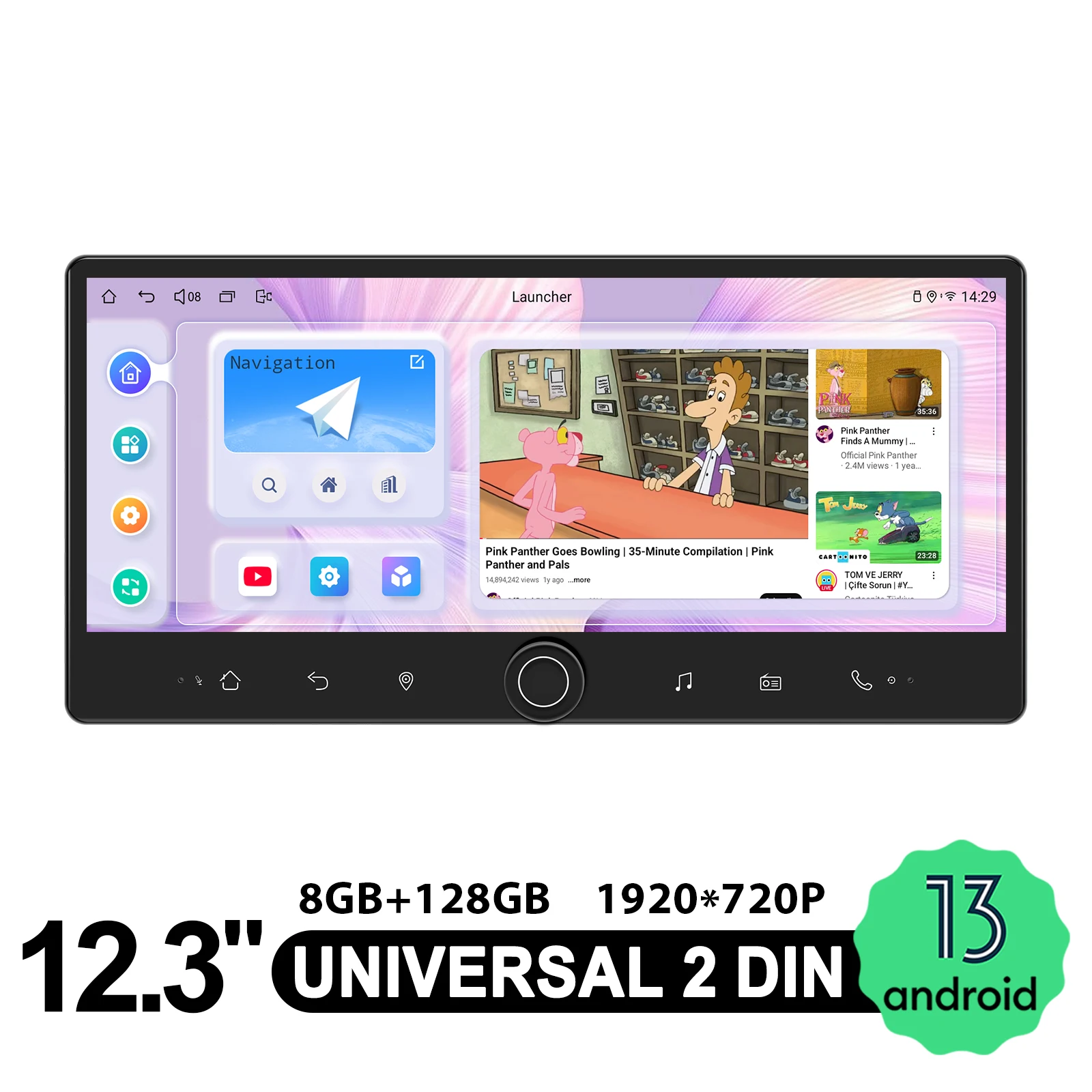 

JOYING 12.3''Android Car Stereo Radio 8GB RAM 128GB ROM Multimedia Player Steering Wheel Control WiFi BT For Most Vehicles