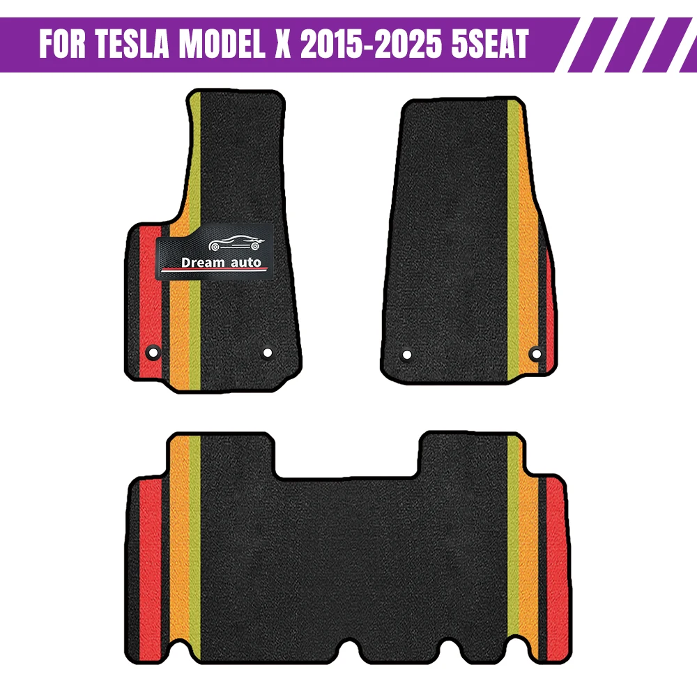 

Car Mats With Buttons For Tesla Model X 2015–2025 5Seat Xuanis Black Car-Specific Mats Waterproof Floor Mats Car Accessories