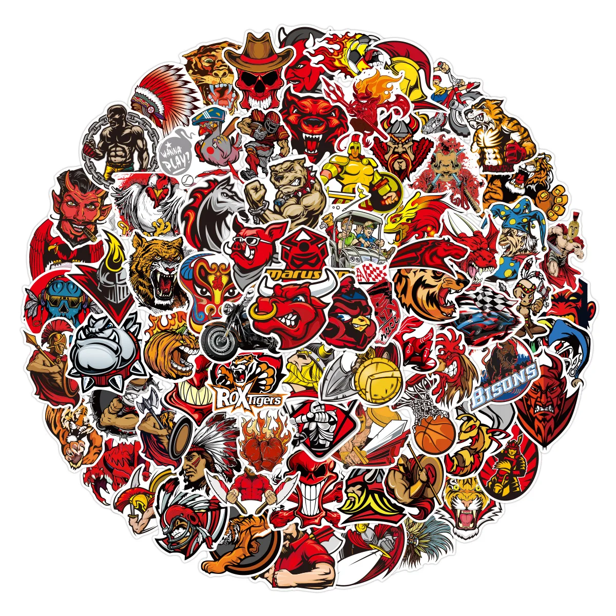 10/30/50/100 pièces chevalier classique dessin animé Graffiti autocollants drôle Cool créatif Scrapbook valise tasse d'eau décalcomanie décor autocollants