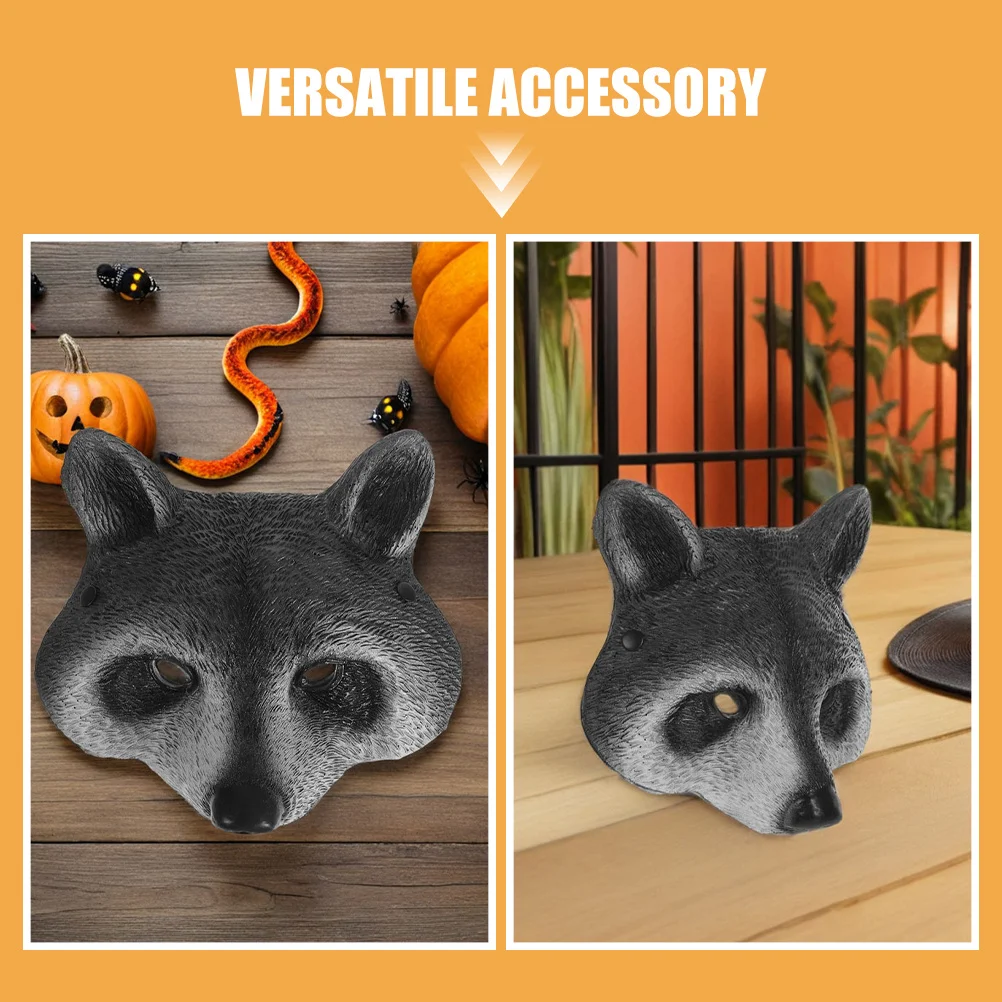 หน้ากากแรคคูน 2 ชิ้น แบบเหมือนจริง 3 มิติ ทำจากโฟม PU สำหรับแต่งกายครึ่งหน้า งานฮาโลวีน งานคาร์นิวัล งานคอสเพลย์ ปาร์ตี้  หน้ากากแมว