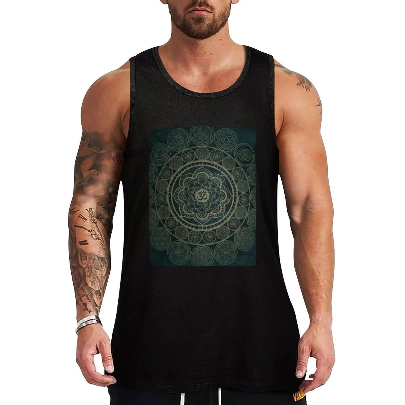 Sacred Geometry - Circular Connections Tank Top gym clothes man fitness T-shirts men