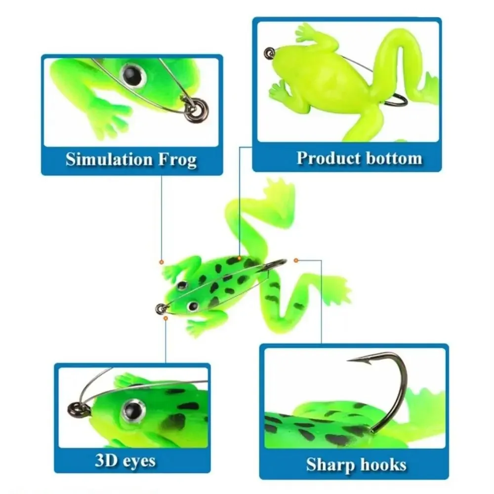 

Frog Bait Fishing Lure 4.5g/6cm Artificial Soft Bait Snakehead Wobbler Spinner Crankbait Engaging Silicone Bait Fishing Tackle