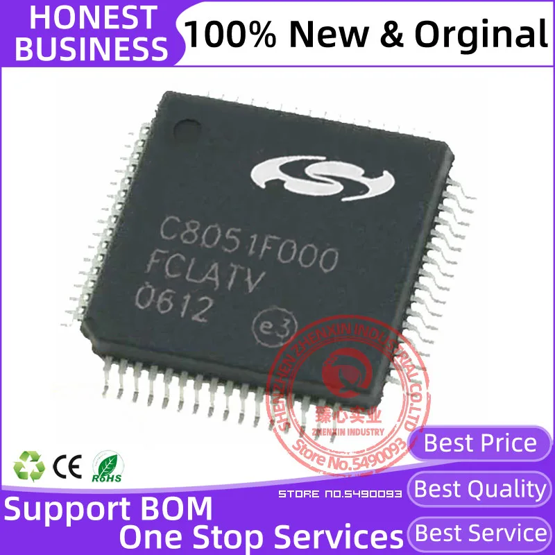 C8051F000 C8051F000-GQ TQFP-64 New original MCU 8051 20 MHz 32 kB 8-bit MCU