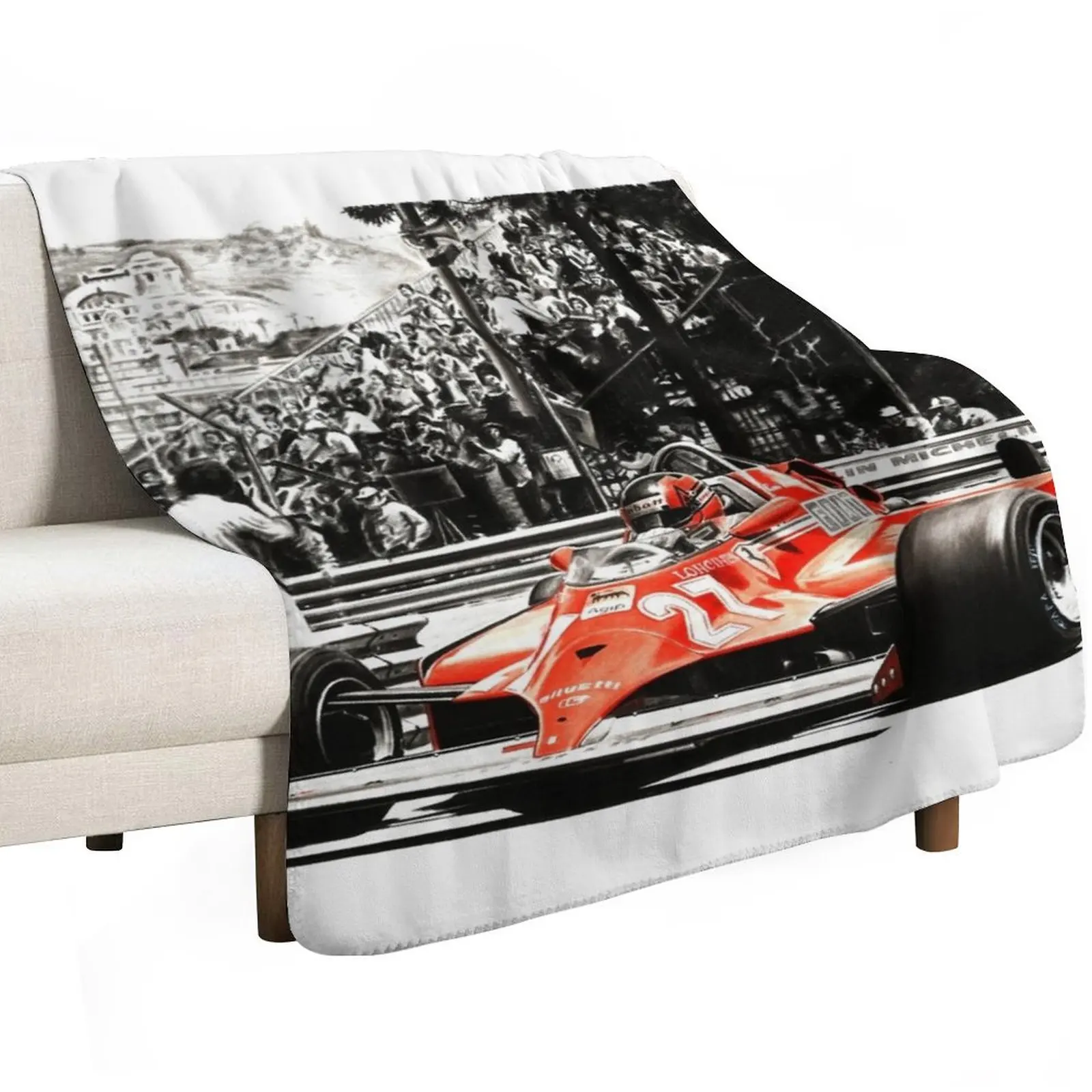 Villeneuve, Monaco GP, 1981. LF2 Throw Blanket Travel Size Cozy Blanket for Plane Train