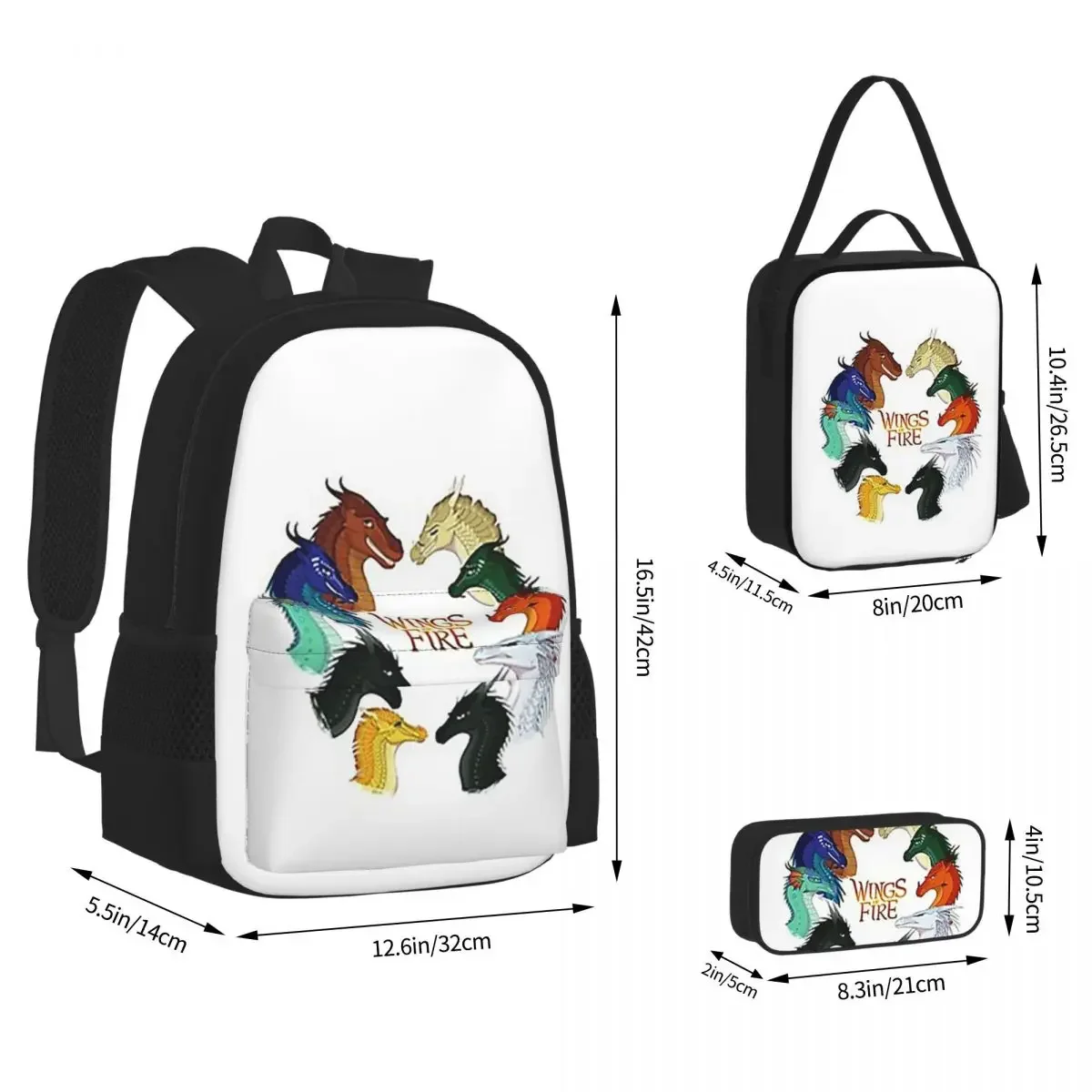 Wings Of Fire - All Together Backpacks Boys Girls Bookbag Students School Bags Kids Rucksack Lunch Bag Pen Bag Three-Piece Set