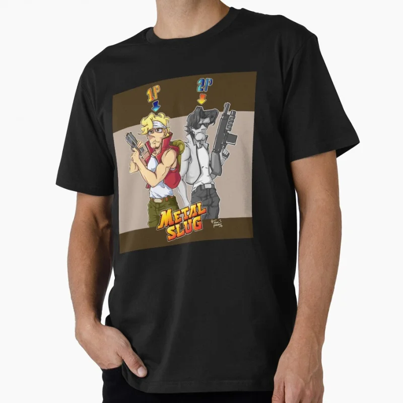 

0129 Metal Slug Heavy Machine Gun Arcade Gift T shirt Full Army Shooting War Game Graphic clothes All size Tops cartoon Tee