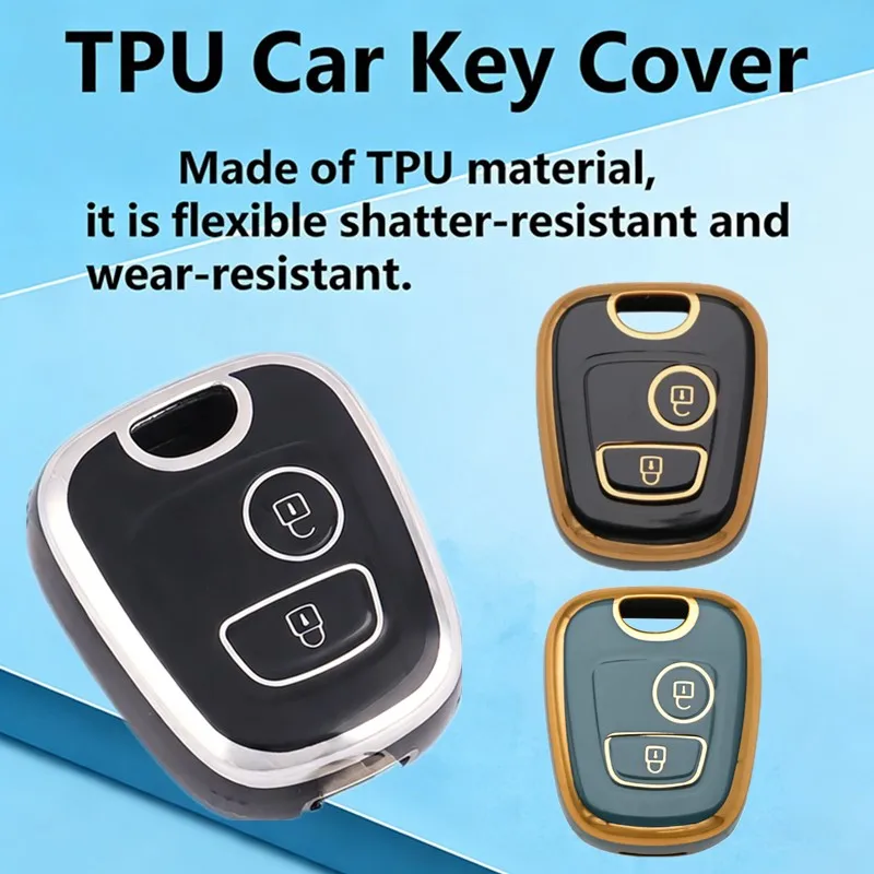 2 Buttons TPU Car Key Case Cover Shell Fob For Peugeot 106 107 206 207 307 Citroen C1 C2 C3 C4 XSARA PICASSO Toyota AYGO