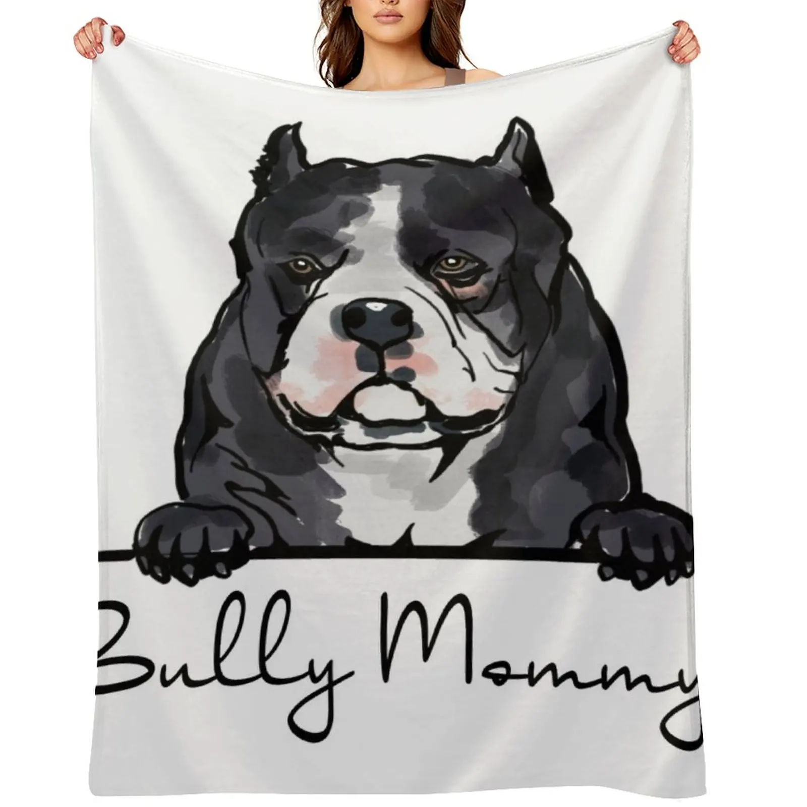 

American Bully Dog Mommy Throw Blanket Personalized Gift Hairy Kid'S manga Blankets