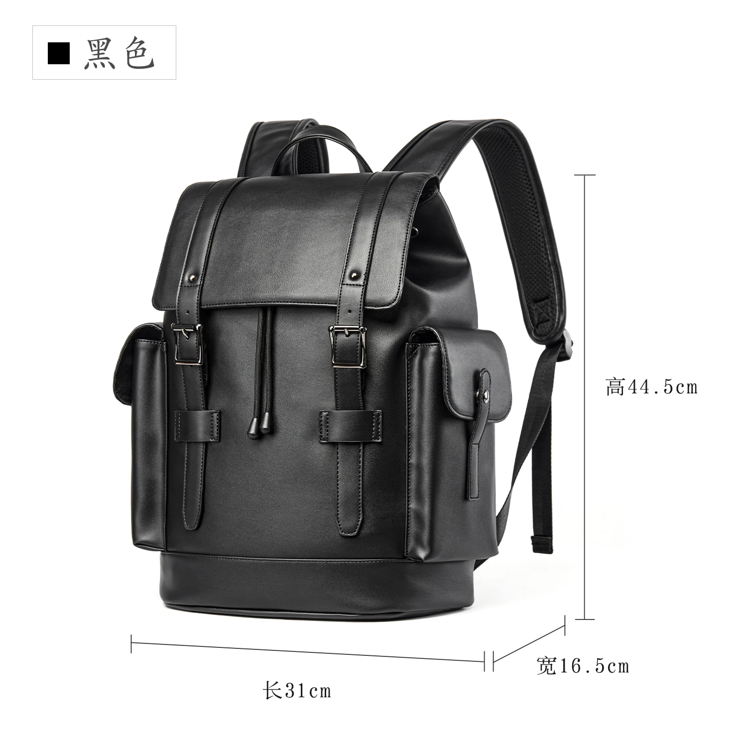 2025 Anti-Theft PVC Leather Backpack Men's Laptop Bag Waterproof Lightweight Fit Travel Business with Multiple Compartments
