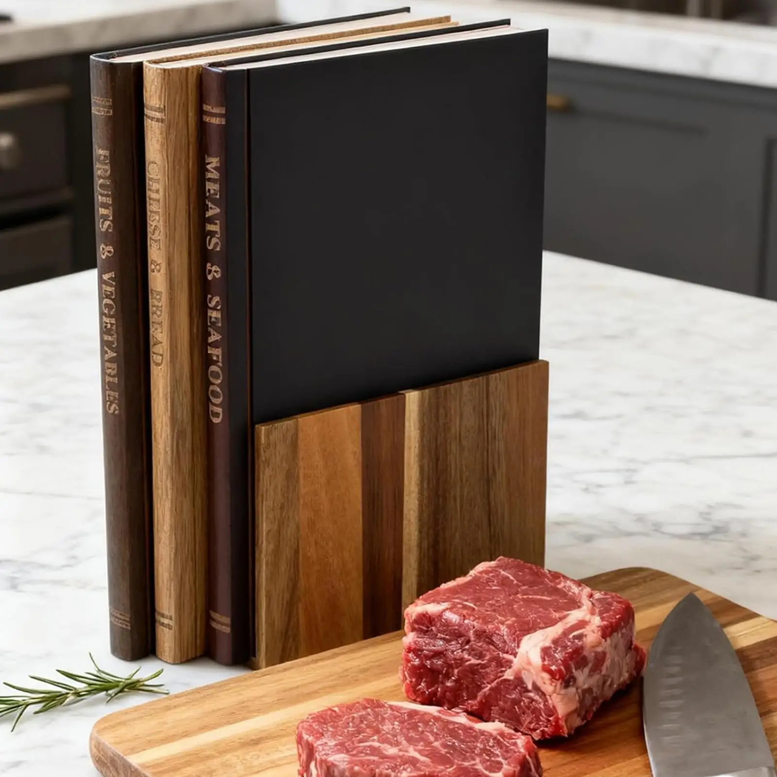 

Cutting Boards for Kitchen 3 Pieces Book Shaped Thickened Supplies Chopping Boards for Kitchen for Cheese Meat Vegetables Home