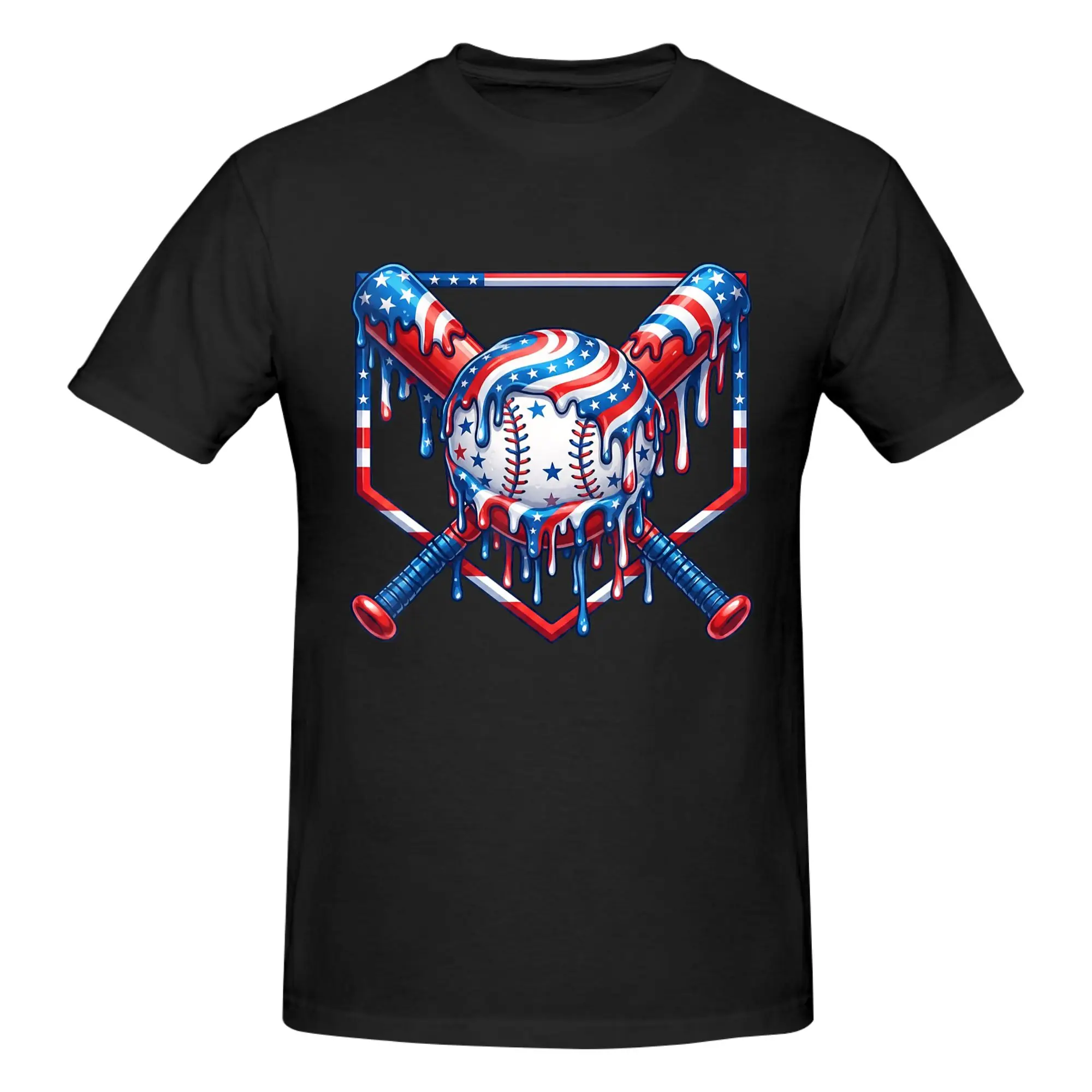 1 Piece Heart toward home plate Graphic 100% Cotton T-Shirt B-Baseball Tops Tees For Men