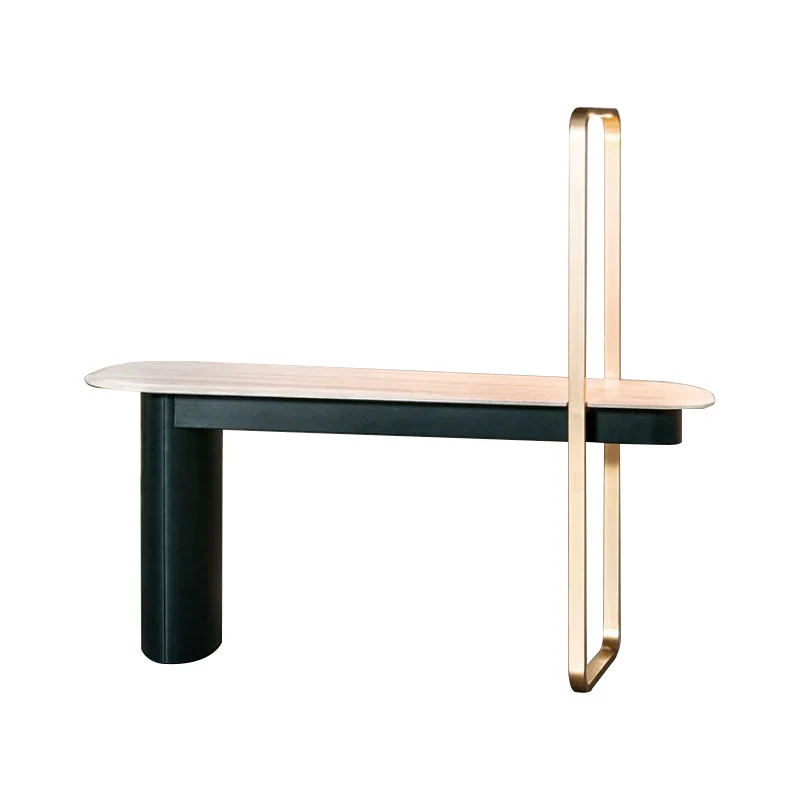 

Italian minimalist light luxury solid wood desk cabinet, home marble desktop desk, writing computer