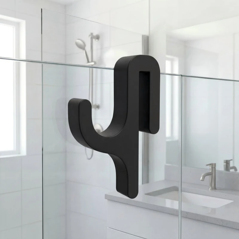 Gancho de Toalha 3D para Portas de Box de Vidro de 8mm, Cabide de Banheiro para Roupas, Toalhas, Roupões, Lavanderia, Dormitório, Apartamento