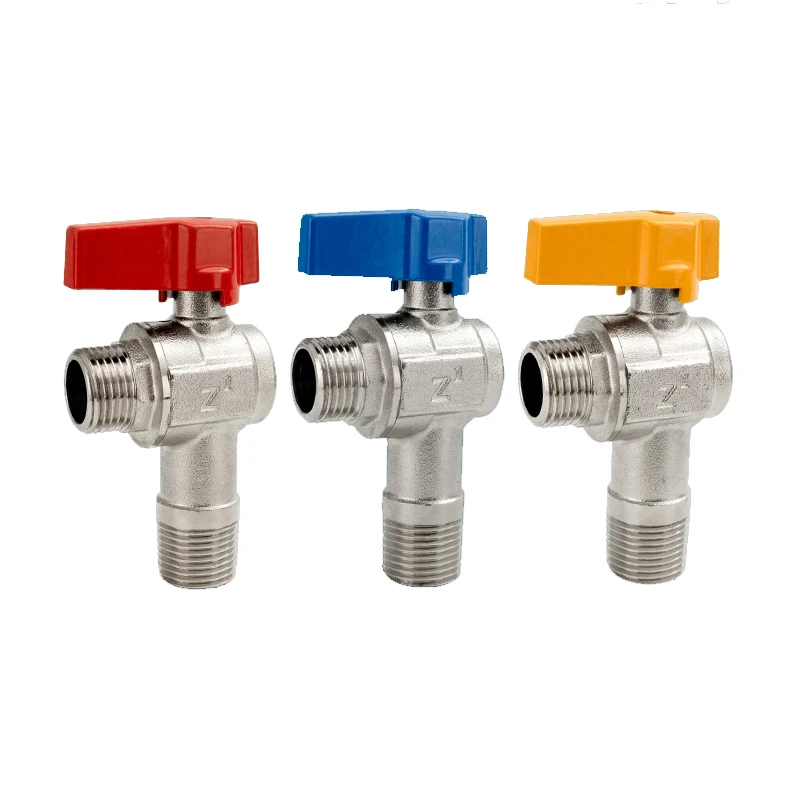 

High Flow Triangle Valve Water Heater Hot and Cold Water Switch Brass Ball Valve 1/2" 3/4"