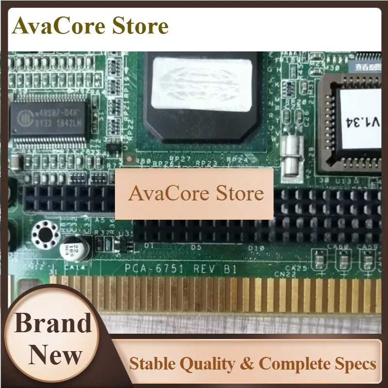 AvaCorePCA-6751 REV.B1 Fanless Brand PCA6751 ISA Industrial PC Mainboard Half-Size CPU Card PICMG1.0 No-LAN With CPU RAM PC104