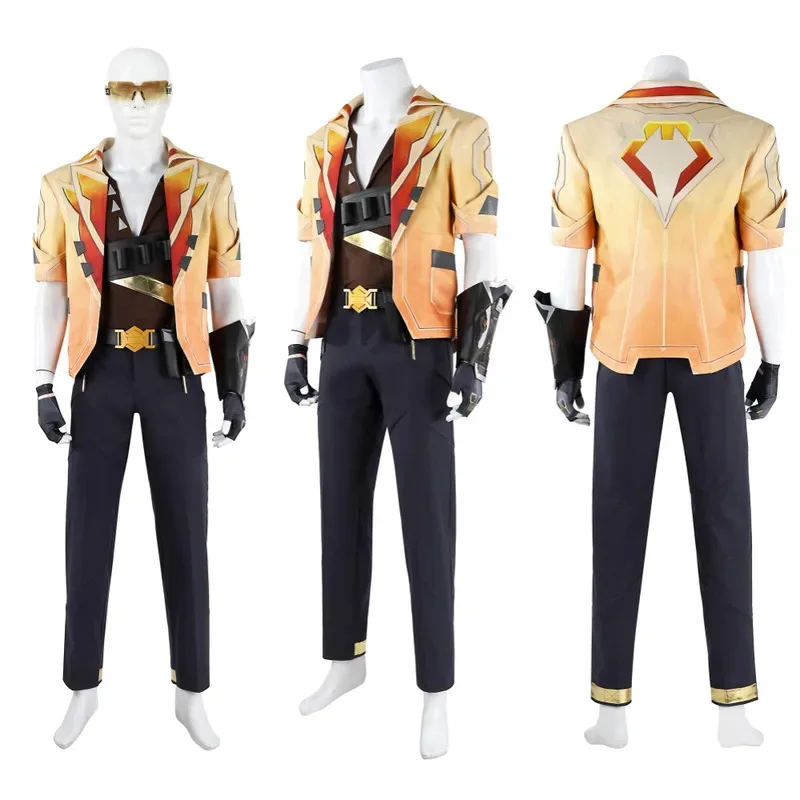 

Костюм для косплея Valorant, маскировочные костюмы Tejo с пальто, брюки, рубашка, мужской карнавальный костюм на Хэллоуин, аниме, индивидуальный размер