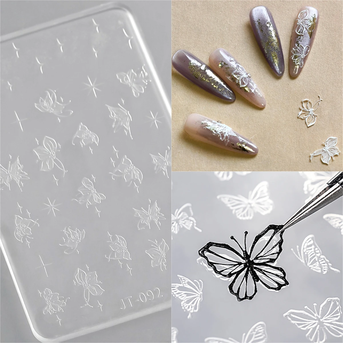 

Elegant Petal Flower Butterfly Stars 3D Reliefs Silicone Nail Art Accessory High Quality UV Gel Manicure Molds DIY Carving Mould