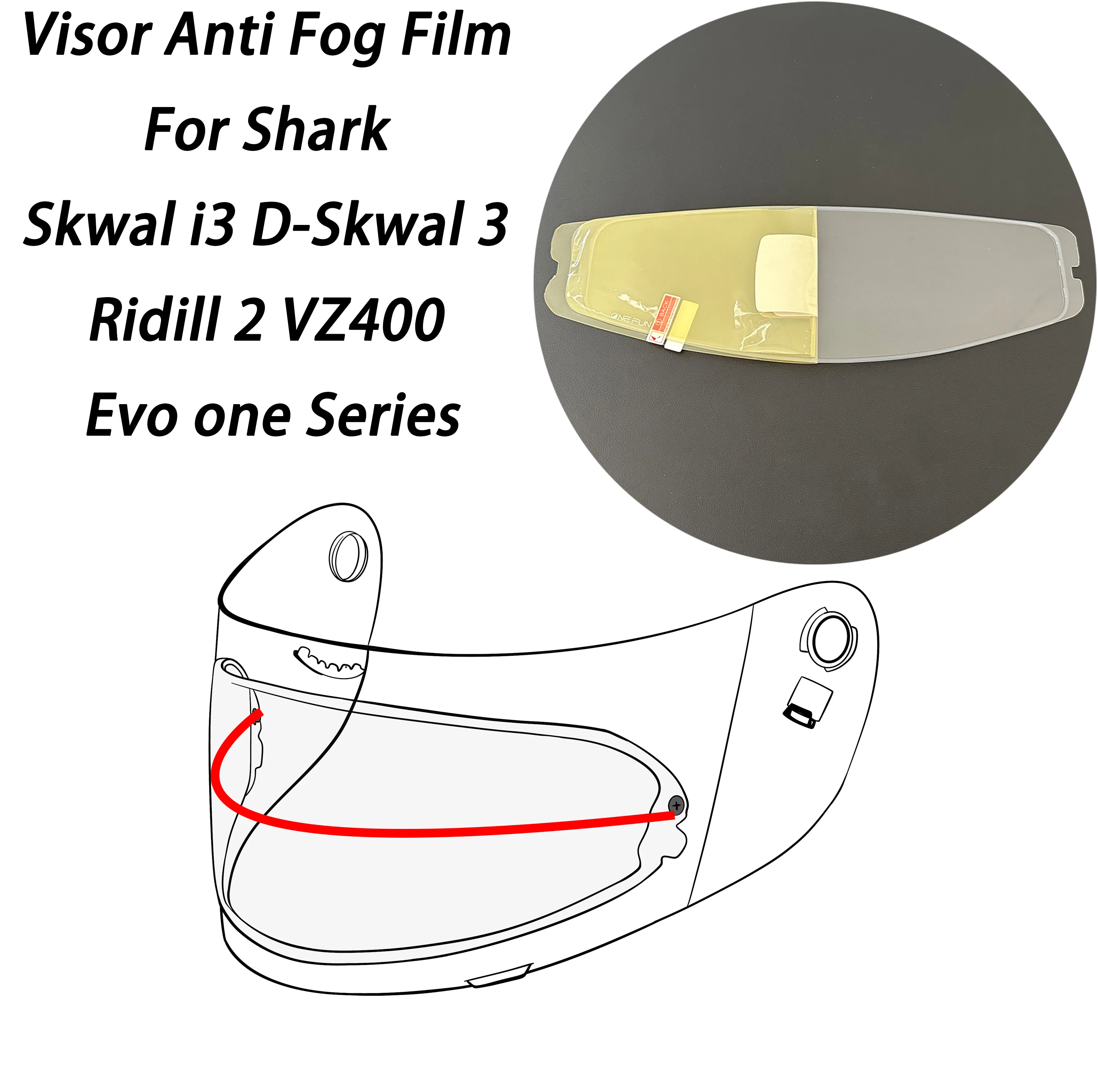 

For Shark Skwal i3 D-Skwal 3 Ridill 2 VZ400 Evo one Series Visor Film Motorcycle Helmet Film Anti Fog Lens Shield Fog Resistant