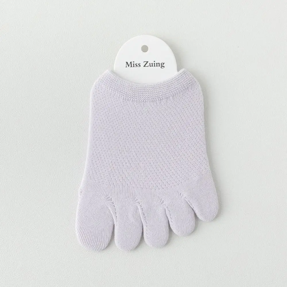 

Short Summer Elasticity Cotton Women Socks Solid Color Five Finger Socks Mesh Half Insoles Foot Care Toe Separator Socks