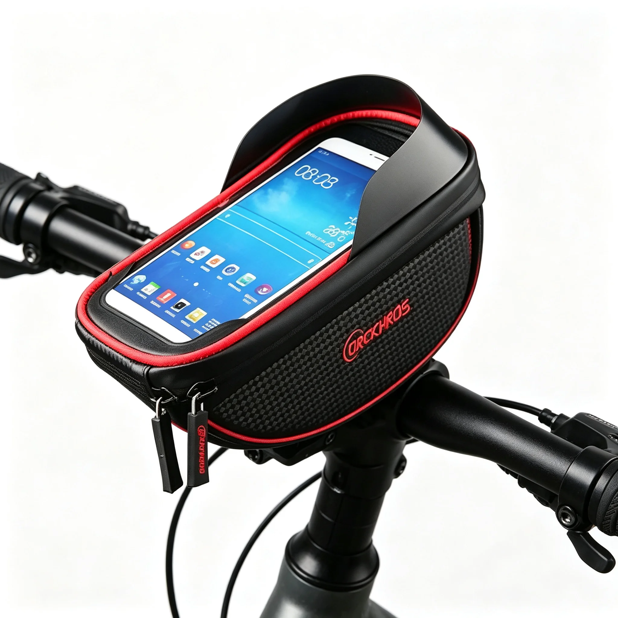 Bicycle Handlebar Front Bag, Touch Screen Water Resistant Phone Holder Bag, Mountain Bike Cycling Head Storage Pouch