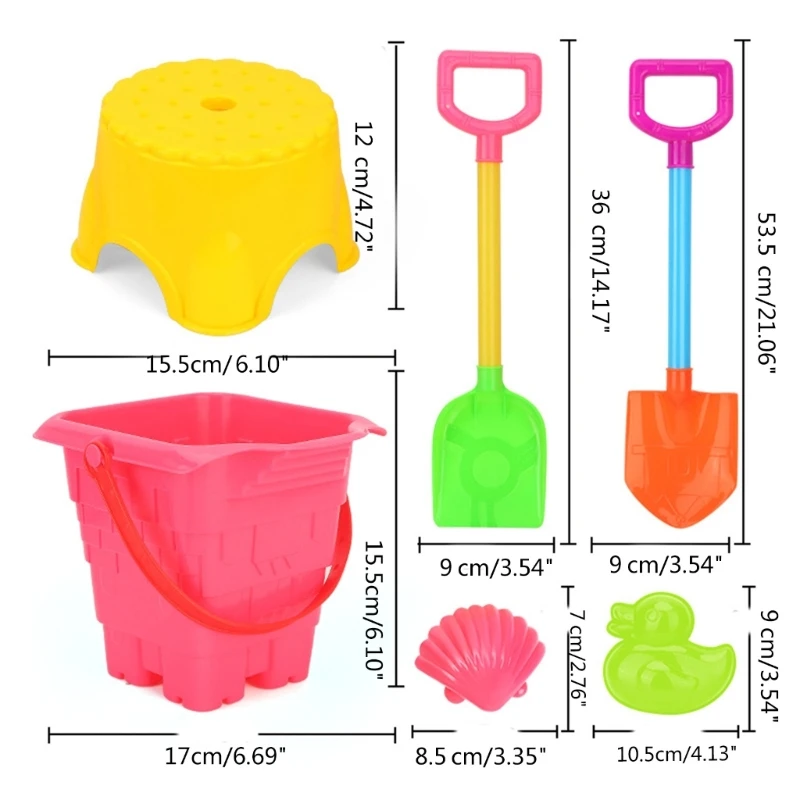 Summer Sand Toy Bucket Shovel for Child Sand Sculpture Sand Mold Sandpit Toy 6PCS Beach Water Play Toy Child Party Favor