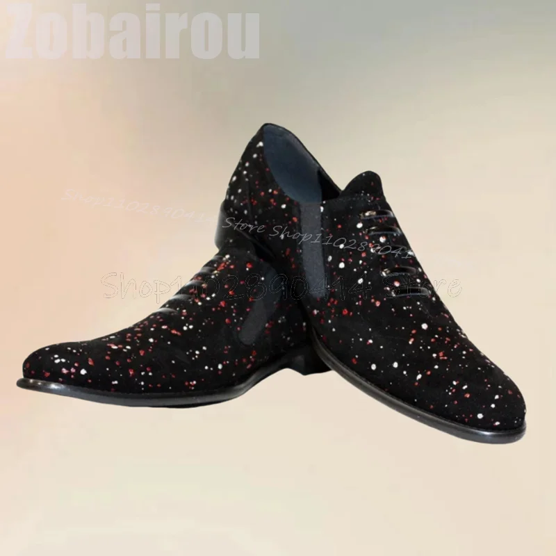 Colorful Sequins Black Strappy Pointed Toe Men Loafers Fashion Slip On Men Shoes Luxury Handmade Party Banquet Men Casual Shoes