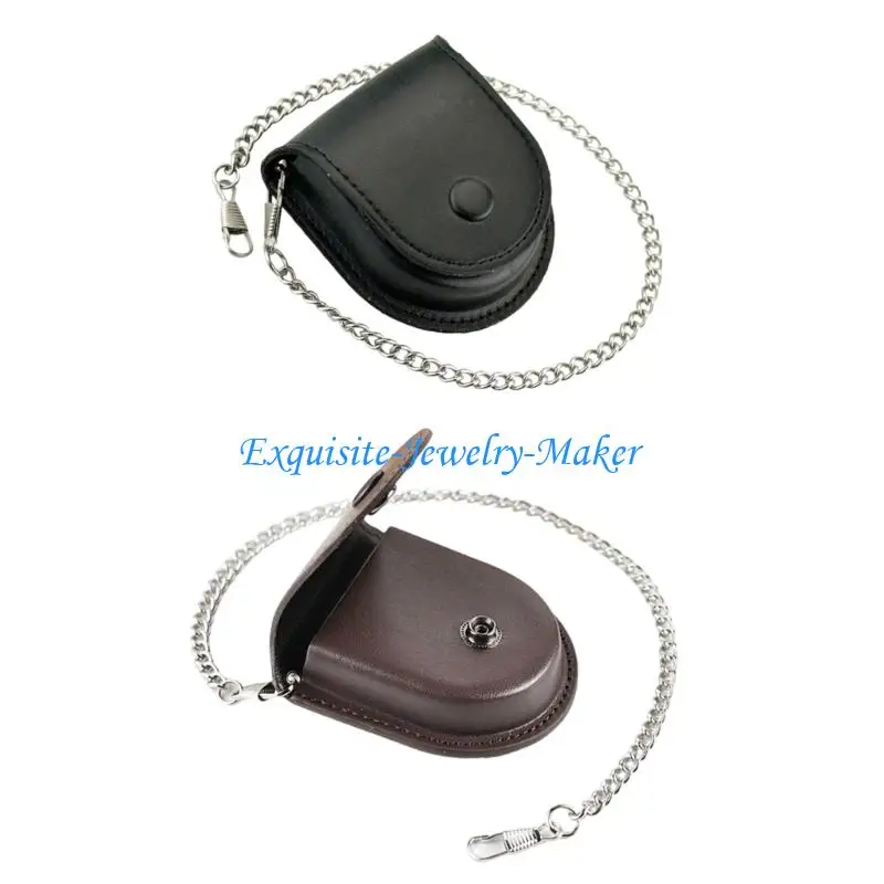 

24TF Antique PU Leather Pocket Watch Protective Case Sleeve For Collectors Travel Use