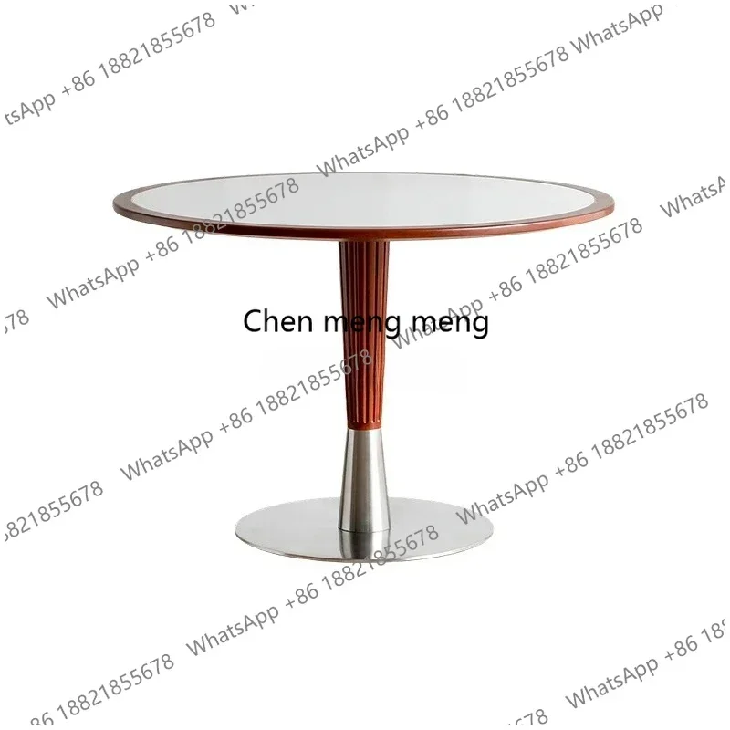 

Z136Nordic solid wood round dining table retro all solid wood rock slab dining table household small apartment