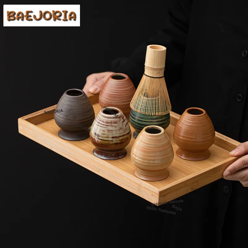 BAEJORIA Japanese Kiln Change Spiral Matcha Tea Chasen Holder Stand Bowl Bamboo Whisk Grinder Teaware Tools Holder Tea Gifts Cha - view 5