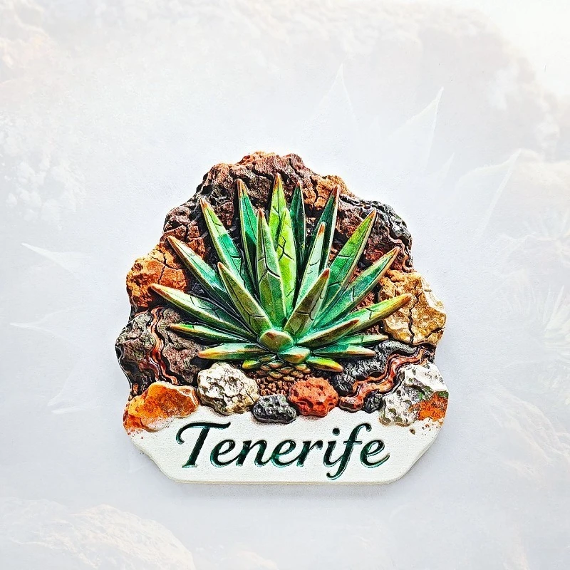 

Tenerife Agave Fridge Magnet - Exotic 3D Tropical Plant Souvenir Unique Canary Islands Gift for Travel & Boho Home Decor