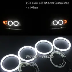 For BMW E46 2D Coupe Facelift LED Angel Eye Halo Ring Light Cotton White 106mmX4