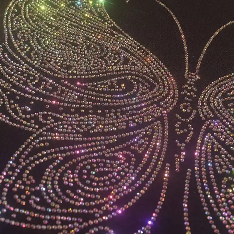 hot Fashion butterfly rhinestone exquisite shiny large cloth paste hot diamond Sequin DIY clothes T-shirt ironing patch Sweater
