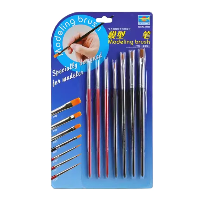 Trompetista-Kit de Ferramentas de Desenho e Colorir, Pincel Extra Fino, Pincel Apontado e Plano, Modelo Hobby Craft, Pintura de Ficção Científica, Contorno, 09900