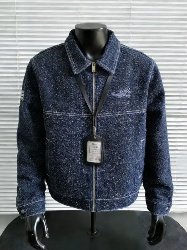 

Мужская джинсовая куртка TANGZ Studio в американском ретро-стиле с воротником-цветочным узором, весенняя, высококачественная, в стиле рабочей одежды, верхняя одежда