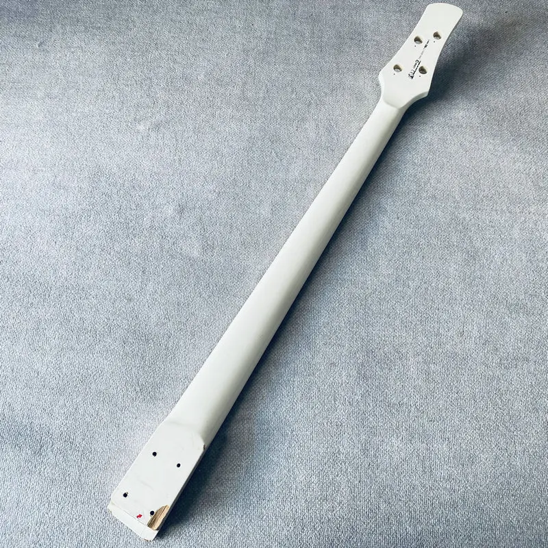 HN298 4 String Electric Bass Neck Unfinished Version White Color Maple with Rosewood 24 Frets Surface Damages Cracks for DIY