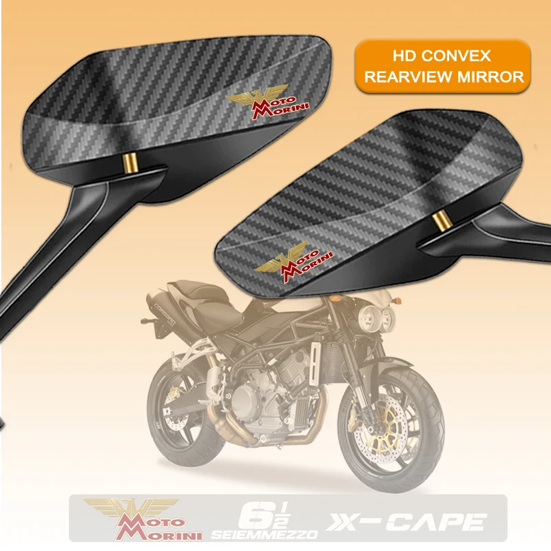 For Moto Morini SEIEMMEZZO SCR STR XCape X Cape 650 650X ECE CCC Certified Carbon Fiber Motorcycle Adjustable Rearview Mirror
