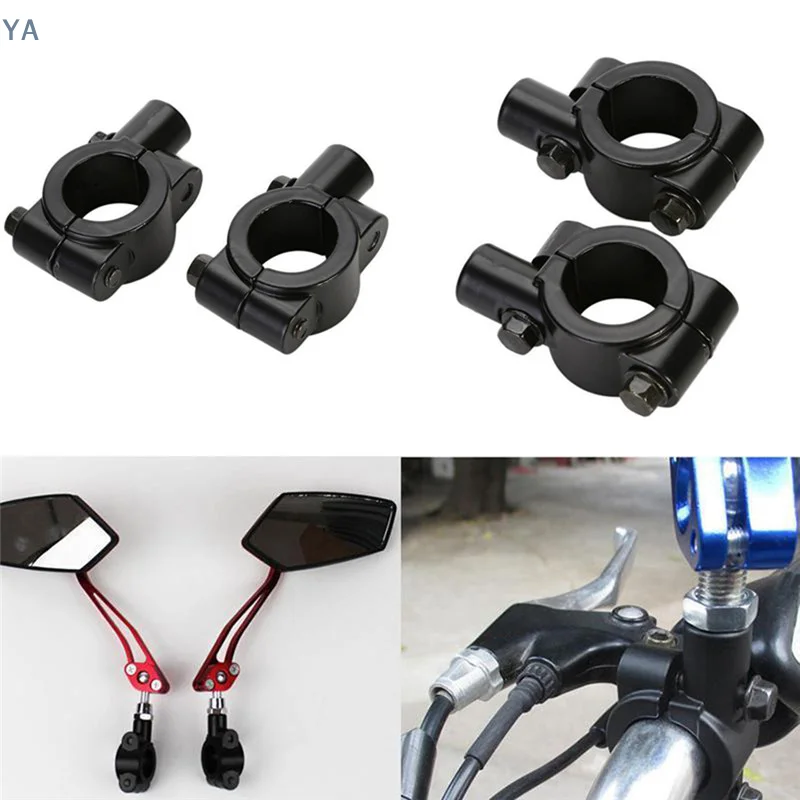 

[YA]Motorcycle Rearview Handlebar Mirror Mount Holder Adapter Clamp Base 8mm 10mm 7/8" Black Aluminum Universal Motorcycle Tool