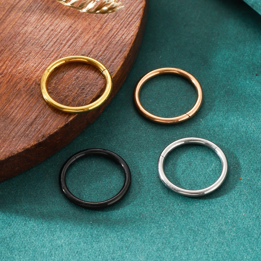 5/50 Stück ASTM F136 Titan-Nasenring mit Scharnier, 20G 18G 16G, Septum-Ohrring, Körperschmuck, Ohrenpiercing, Tragus, Knorpel, Helix – Detail 6