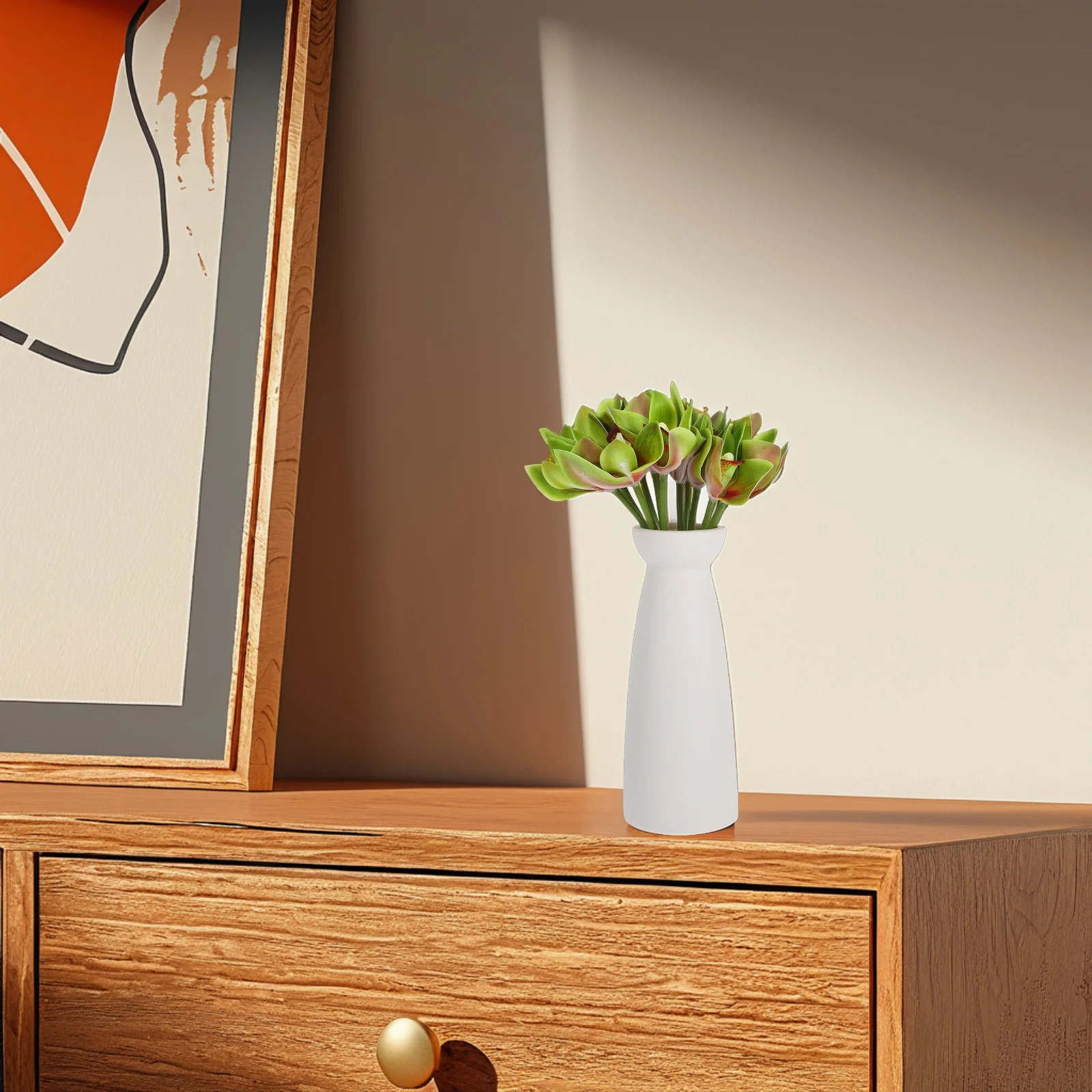 

12Pcs Artificial Orchid Flowers Green Faux Plants Realistic Lifelike Look for Home Decor Wedding Centerpieces Vase Fillers