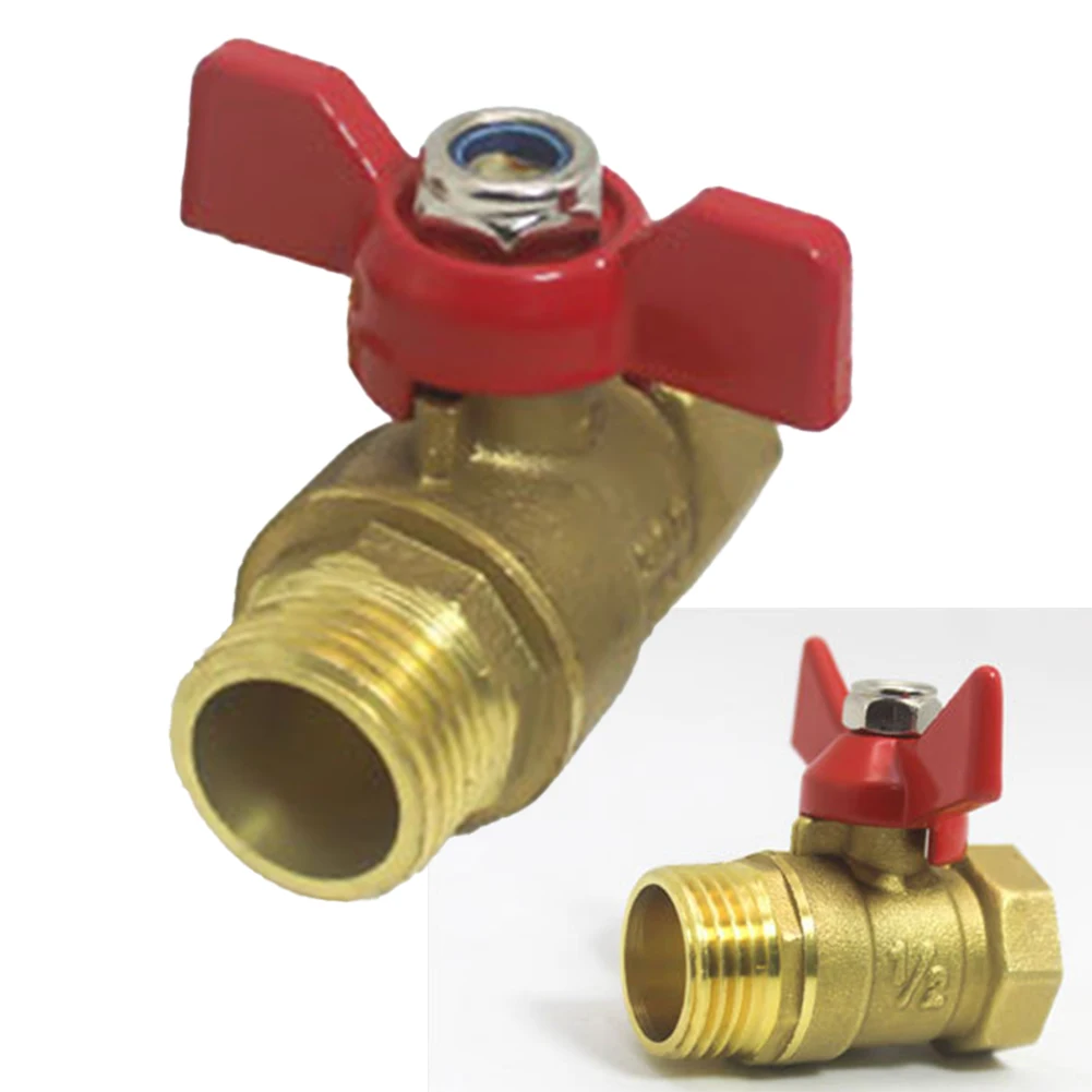 

1/2" GHT Heavy Duty Brass Garden Hose Shut Off Valve High Volume Valve With Butterfly Handle For Maximum Water Flow