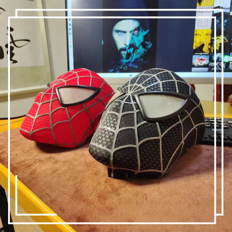 قناع Marvel Tobey Maguire Spider-Man - قناع كلاسيكي مصنوع يدويًا مع حزام دائم هدية مثالية للجماهير