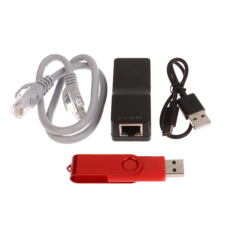 

1Set Red/Black USB Dongle JB USB Adapter For PS4 FW 11.0 System With Ethernet Type-C Cable One-Key JB Tool Mod Kit