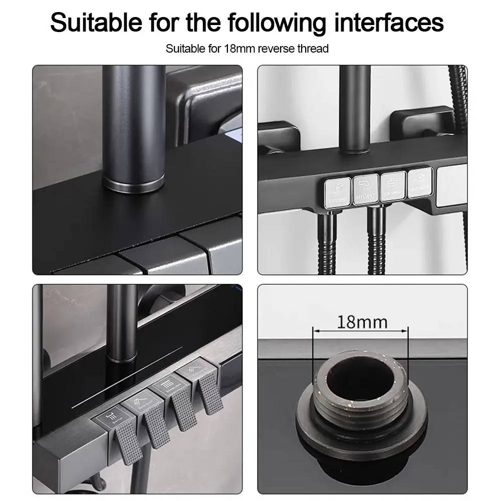 

New Stainless Steel Shower Extension Rod Round 30cm Shower Bracket Shower Extender