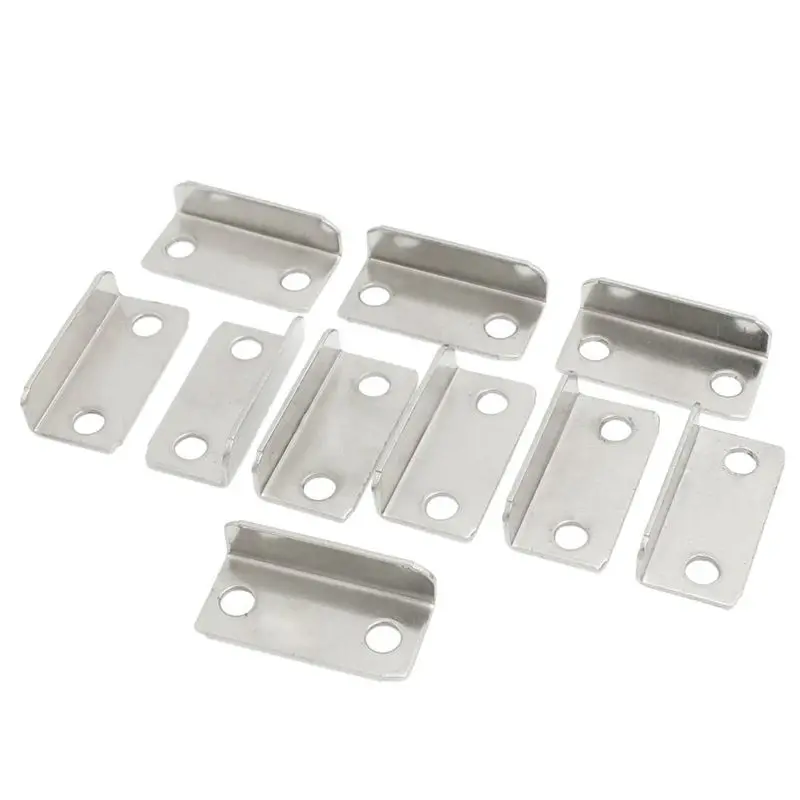 100 Pcs Home Office Silver Tone Metal Right Angle Drawer Lock Strike Plate
