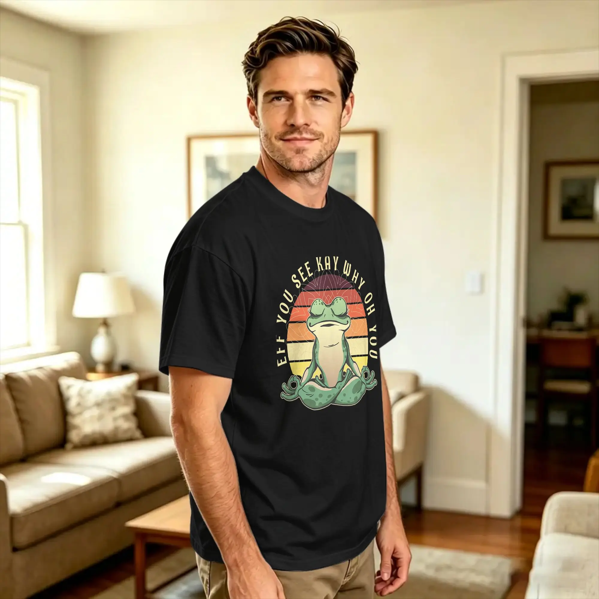 EFF You See Kay Why Oh You Frog Retro Vintage Yoga Hippie T-Shirt Summer  Y2K Funny T Shirts Cotton Fashion Tee Shirt For Male
