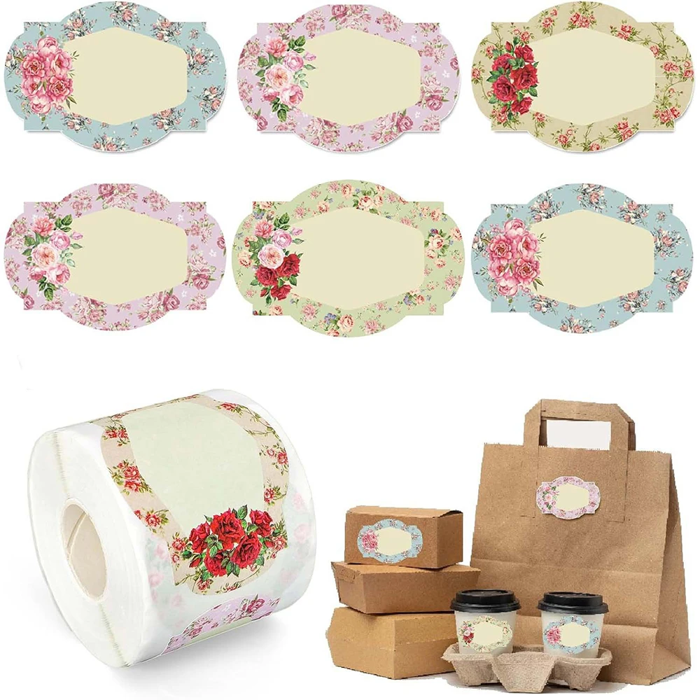 

250pcs Vintage Flower Adhesive Stickers DIY Gift Decoration Label Sealing Stickers
