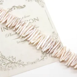 Natural Freshwater Baroque Toothpick Pearl Medium Hole Fashion Pearl Jewelry Ladies DIY Bracelet Necklace Pendant Jewelry