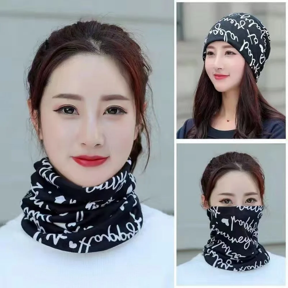 Bohemian Stripe Pullover Cap Beanie Hat Women warmth Turban Spring Autumn Hip Hop Slouchy Cap Female Headwear Outdoor Cycling