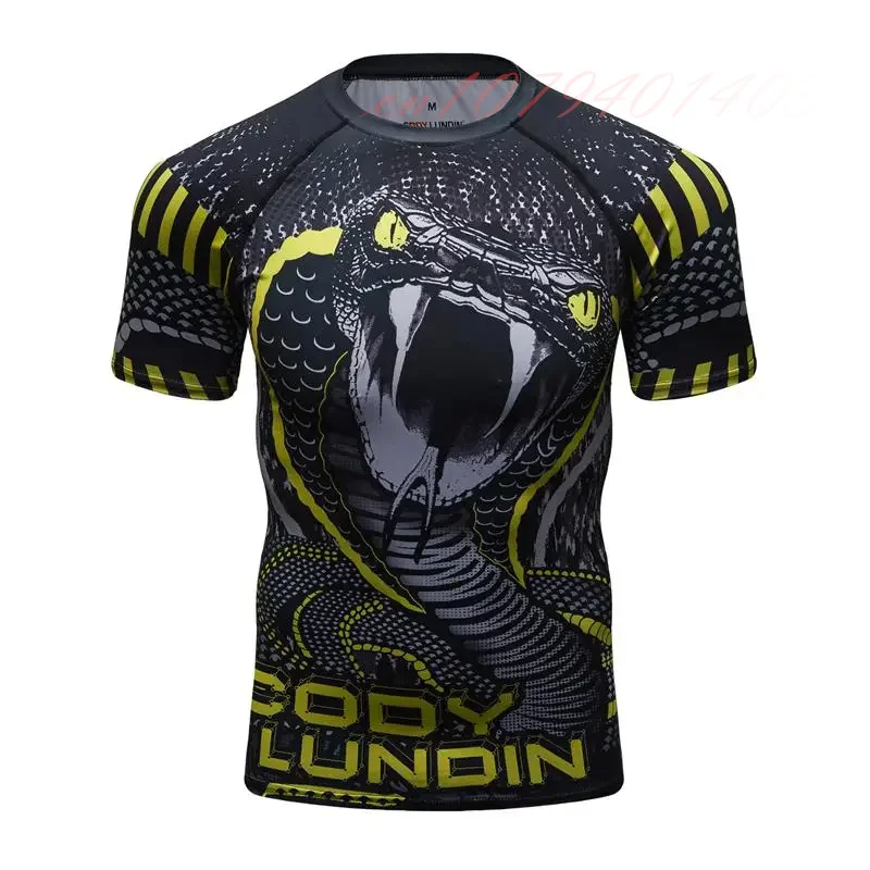 New 3d Prints T-shirts Mens Short Sleeve Workout Fitness MMA Body Building Tops Compression Shirt Base Layer Rashguard T Shirt